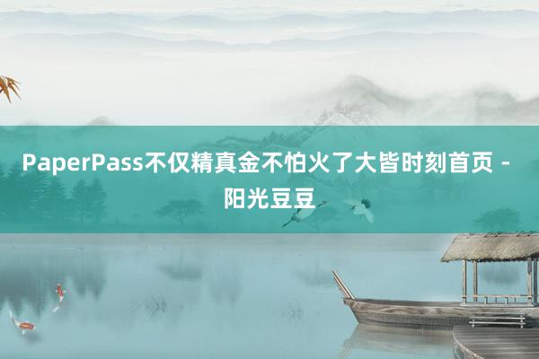 PaperPass不仅精真金不怕火了大皆时刻首页 - 阳光豆豆