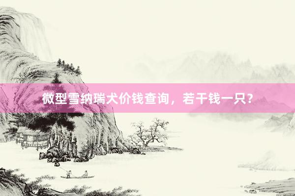 微型雪纳瑞犬价钱查询，若干钱一只？